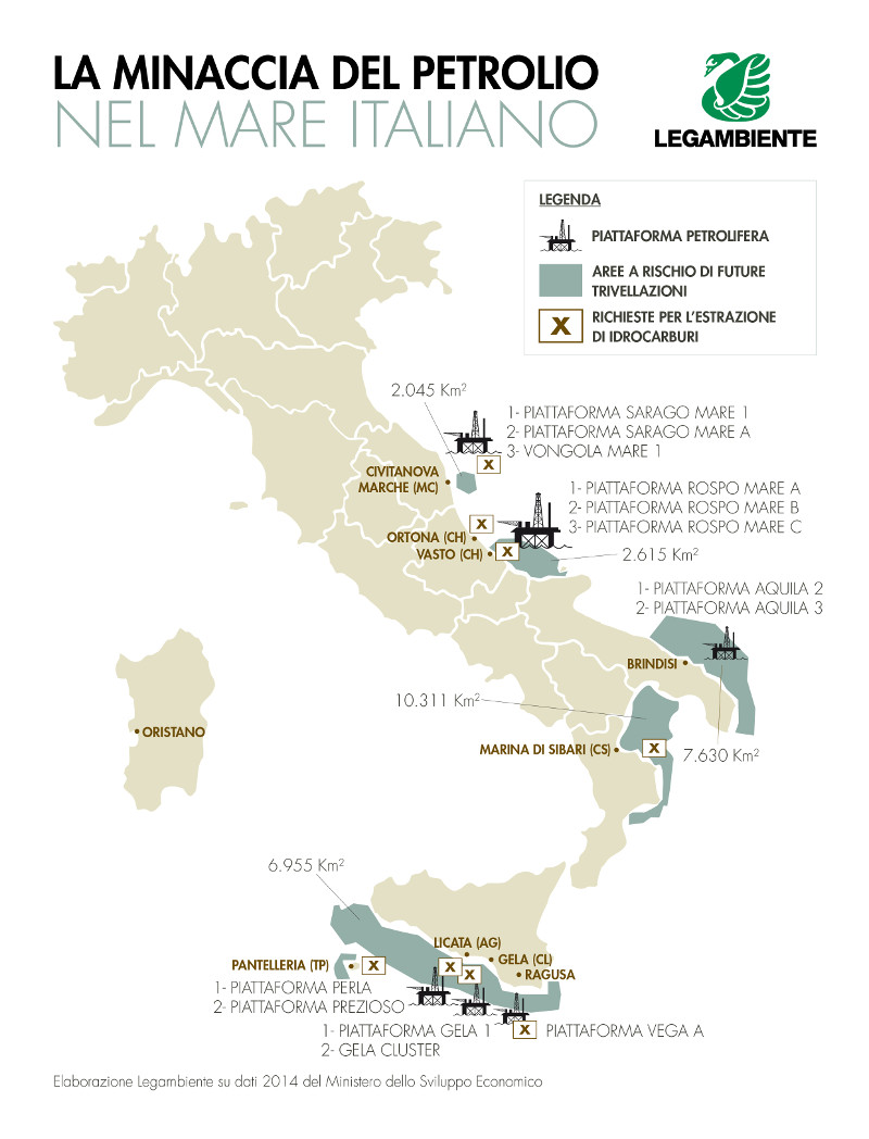 Mappa petrolio in Italia